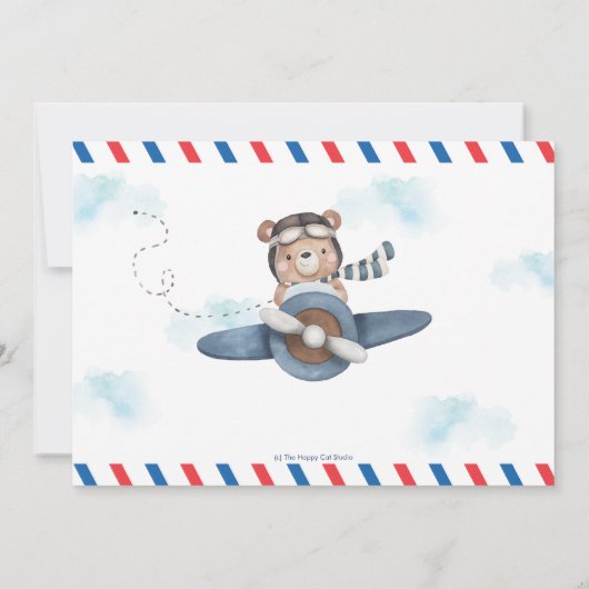 Schattige Beer vliegtijd vliegt één 1e verjaardag  Kaart (Achterkant)