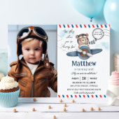 Schattige Beer vliegtijd vliegt één 1e verjaardag  Kaart