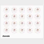 Schattige Beer Vliegtuig Roze Meisje Baby shower B Ronde Sticker (Vel)