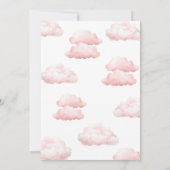 Schattige Beer Vliegtuig Roze Meisje Baby shower Kaart (Achterkant)