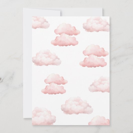 Schattige Beer Vliegtuig Roze Meisje Baby shower Kaart (Achterkant)