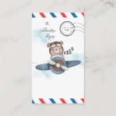 Schattige Beer vliegtuigavontuur begint luieraffle Informatiekaartje (Achterkant)