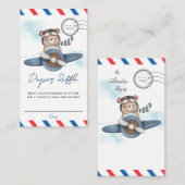 Schattige Beer vliegtuigavontuur begint luieraffle Informatiekaartje (Voorkant / Achterkant)