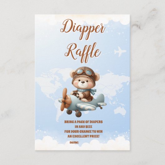 Schattige Beer vliegtuigavontuur begint met diappe Informatiekaartje (Voorkant)