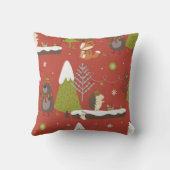 Schattige Beer, Vos en Egel Kinder Kerst Kussen (Achterkant)