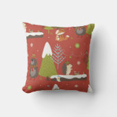 Schattige Beer, Vos en Egel Kinder Kerst Kussen (Voorkant)
