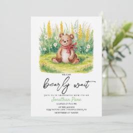 Schattige Beer Waterverf Bearly Wait Baby shower Kaart