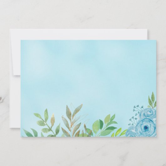 Schattige Beer Waterverf Blauw groen Boy Baby show Kaart (Achterkant)