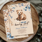 Schattige beer waterverf jongen baby shower uitnod kaart