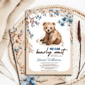 Schattige beer waterverf jongen baby shower uitnod kaart