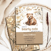 Schattige beer waterverf jongen baby shower uitnod kaart