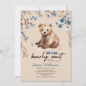 Schattige beer waterverf jongen baby shower uitnod kaart (Voorkant)