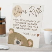 Schattige Beer We Can Bearly Wait Baby shower Reclamebord Met Voetstuk (Insitu)