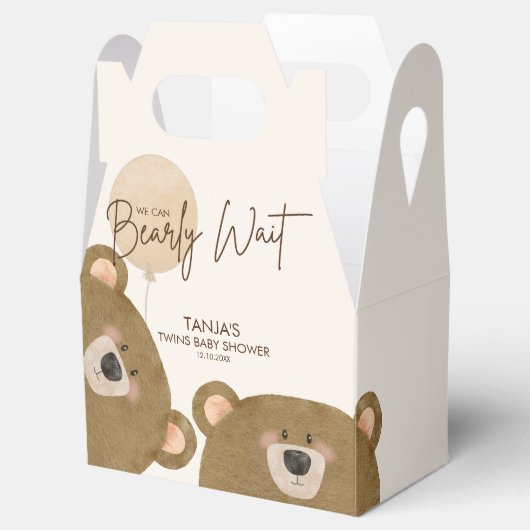 Schattige Beer We kunnen nauwelijks wachten op gen Bedankdoosjes (Geopend)