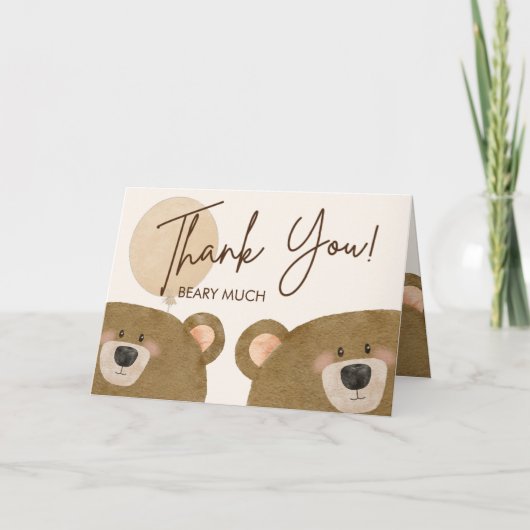 Schattige Beer We kunnen nauwelijks wachten op gen Bedankkaart (Voorkant)