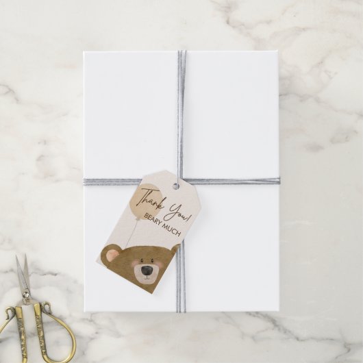 Schattige Beer We kunnen nauwelijks wachten op gen Cadeaulabel (Met Touw)