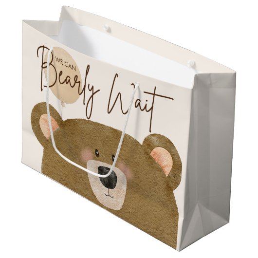 Schattige Beer We kunnen nauwelijks wachten op gen Groot Cadeauzakje (Voorkant Gekanteld)