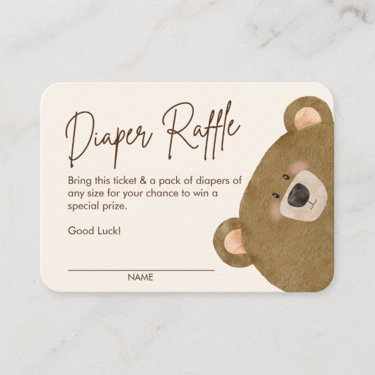 Schattige Beer We kunnen nauwelijks wachten op gen Informatiekaartje (Voorkant)