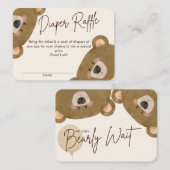 Schattige Beer We kunnen nauwelijks wachten op gen Informatiekaartje (Voorkant / Achterkant)