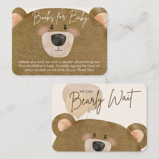 Schattige Beer We kunnen nauwelijks wachten op gen Informatiekaartje (Voorkant / Achterkant)