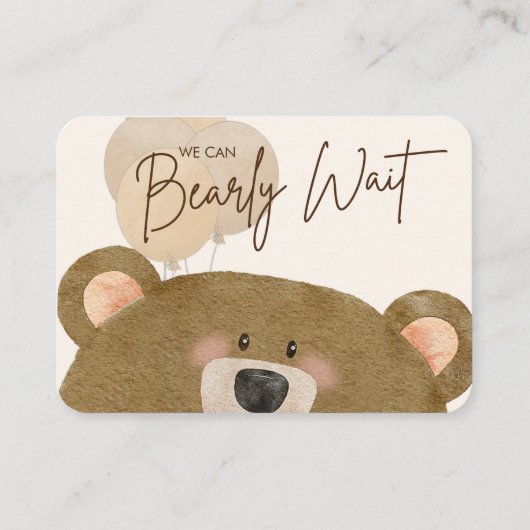 Schattige Beer We kunnen nauwelijks wachten op gen Informatiekaartje (Achterkant)