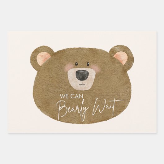 Schattige Beer We kunnen nauwelijks wachten op gen Inpakpapier Vel (Voorkant 3)