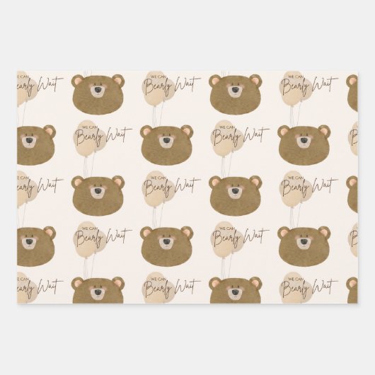 Schattige Beer We kunnen nauwelijks wachten op gen Inpakpapier Vel (Voorkant 2)