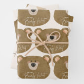 Schattige Beer We kunnen nauwelijks wachten op gen Inpakpapier Vel (In situ)