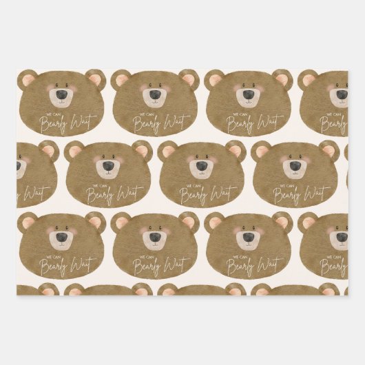Schattige Beer We kunnen nauwelijks wachten op gen Inpakpapier Vel (Voorkant)