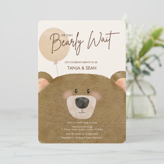 Schattige Beer We kunnen nauwelijks wachten op gen Kaart (Staand voorkant)