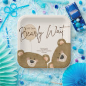 Schattige Beer We kunnen nauwelijks wachten op gen Papieren Bordje (Feest)