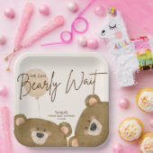 Schattige Beer We kunnen nauwelijks wachten op gen Papieren Bordje (Feest)