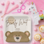 Schattige Beer We kunnen nauwelijks wachten op gen Papieren Bordje (Feest)