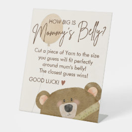 Schattige Beer We kunnen nauwelijks wachten op gen Reclamebord Met Voetstuk