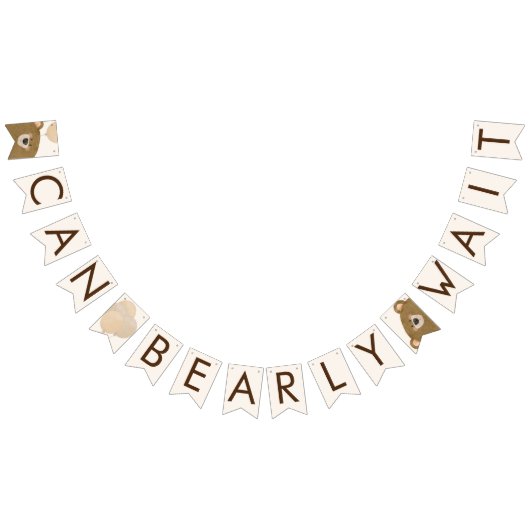 Schattige Beer We kunnen nauwelijks wachten op gen Vlaggetjes (Alle)