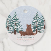 Schattige Beer Winter Baby shower Favoriet Bedankjes Labels (Voorkant)