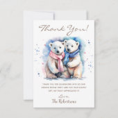 Schattige Beer Winter Dier Geslacht Onthullen Part Bedankkaart (Voorkant)