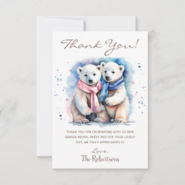 Schattige Beer Winter Dier Geslacht Onthullen Part Bedankkaart