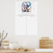 Schattige Beer Winter Gender Onthullen Gegoten Uw Poster (Keuken)