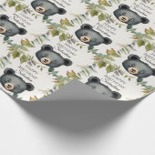 Schattige Beer Woodland Animal Birthday Party Cadeaupapier (Hoek)