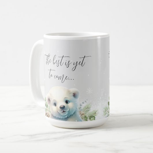 Schattige Beer Zwangerschap Reveal Gepromoveerd to Koffiemok (Voorkant links)