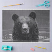 Schattige Beer zwart-wit decoupage Tissuepapier (Craft)