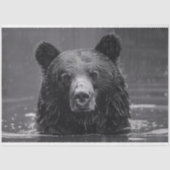 Schattige Beer zwart-wit decoupage Tissuepapier (Voorkant)