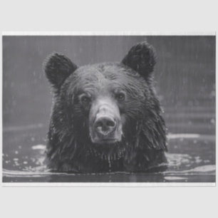 Schattige Beer zwart-wit decoupage Tissuepapier