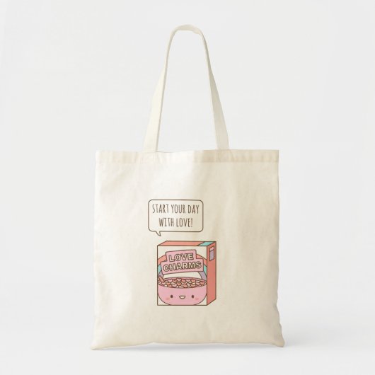 Schattige Begin Je Dag Met Liefde Ontbijtgranen Tote Bag (Voorkant)