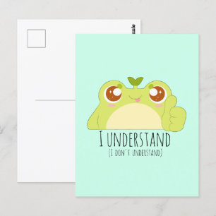 Schattige Begrijp Groene Kikker Briefkaart