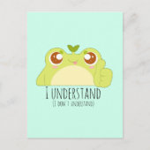 Schattige Begrijp Groene Kikker Briefkaart (Voorkant)