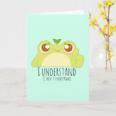 Schattige Begrijp Groene Kikker Kaart (Gele Bloem)