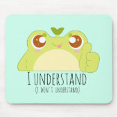 Schattige Begrijp Groene Kikker Muismat (Voorkant)