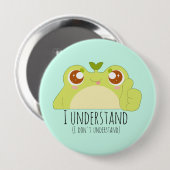 Schattige Begrijp Groene Kikker Ronde Button 4,0 Cm (Voorkant /achterkant)
